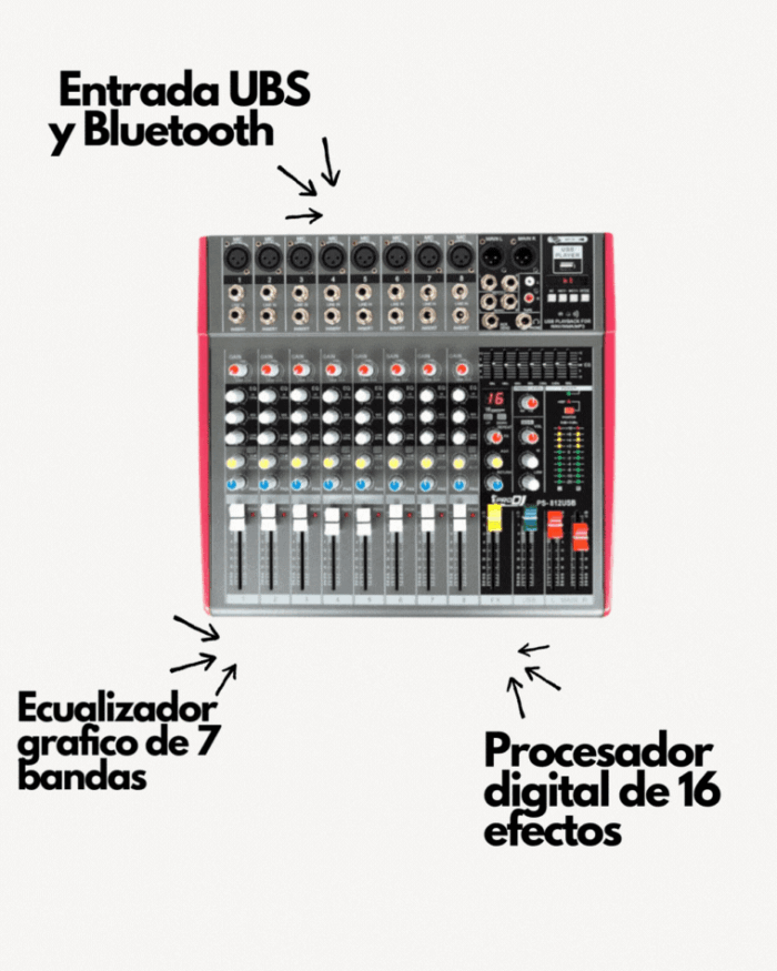 Consola PRO DJ PS-812USB